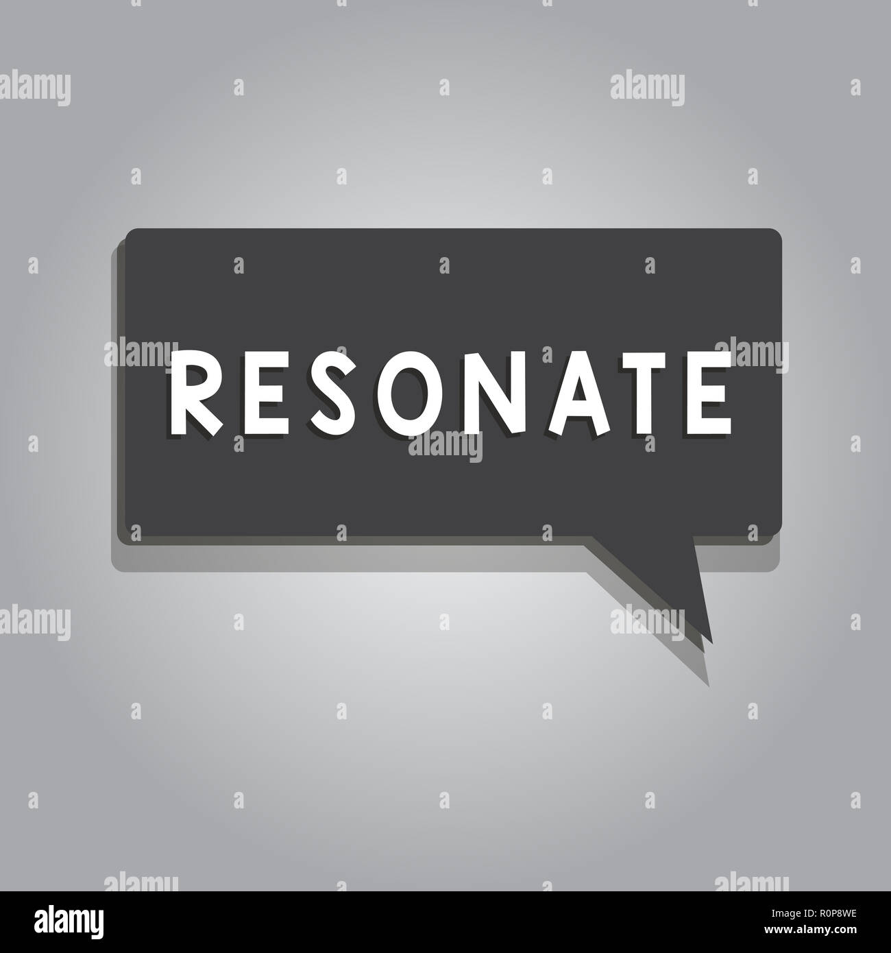 Text sign showing Resonate. Conceptual photo produce or be filled with deep full reverberating sound electrical. Stock Photo