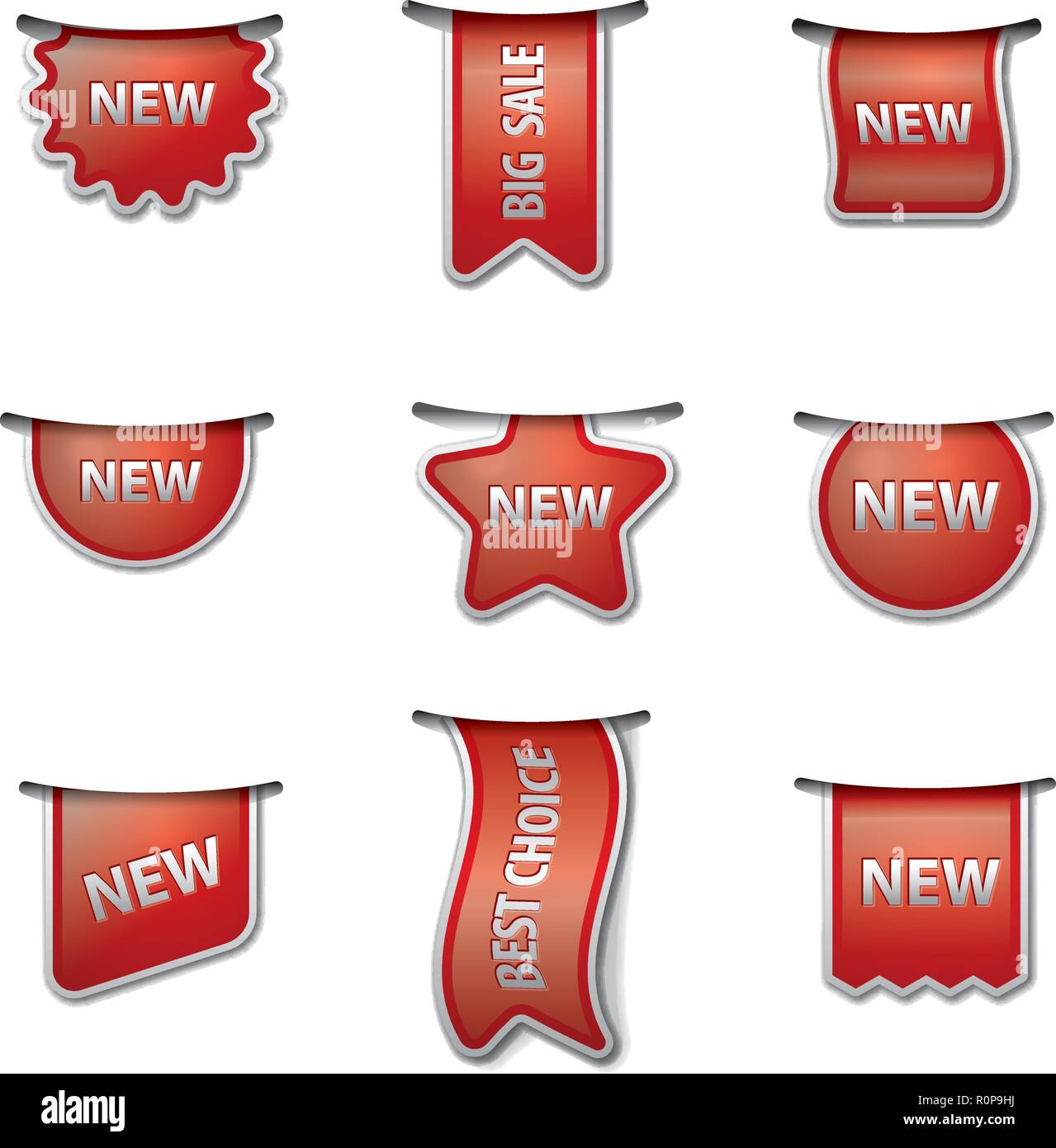 Advertisement Tag illustration of set advertising labels and tags for sale Stock Vector ...