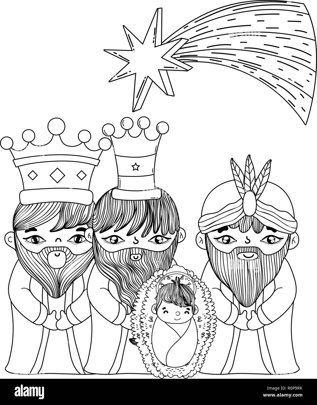 christmas nativity scene cartoon Stock Vector Image & Art - Alamy