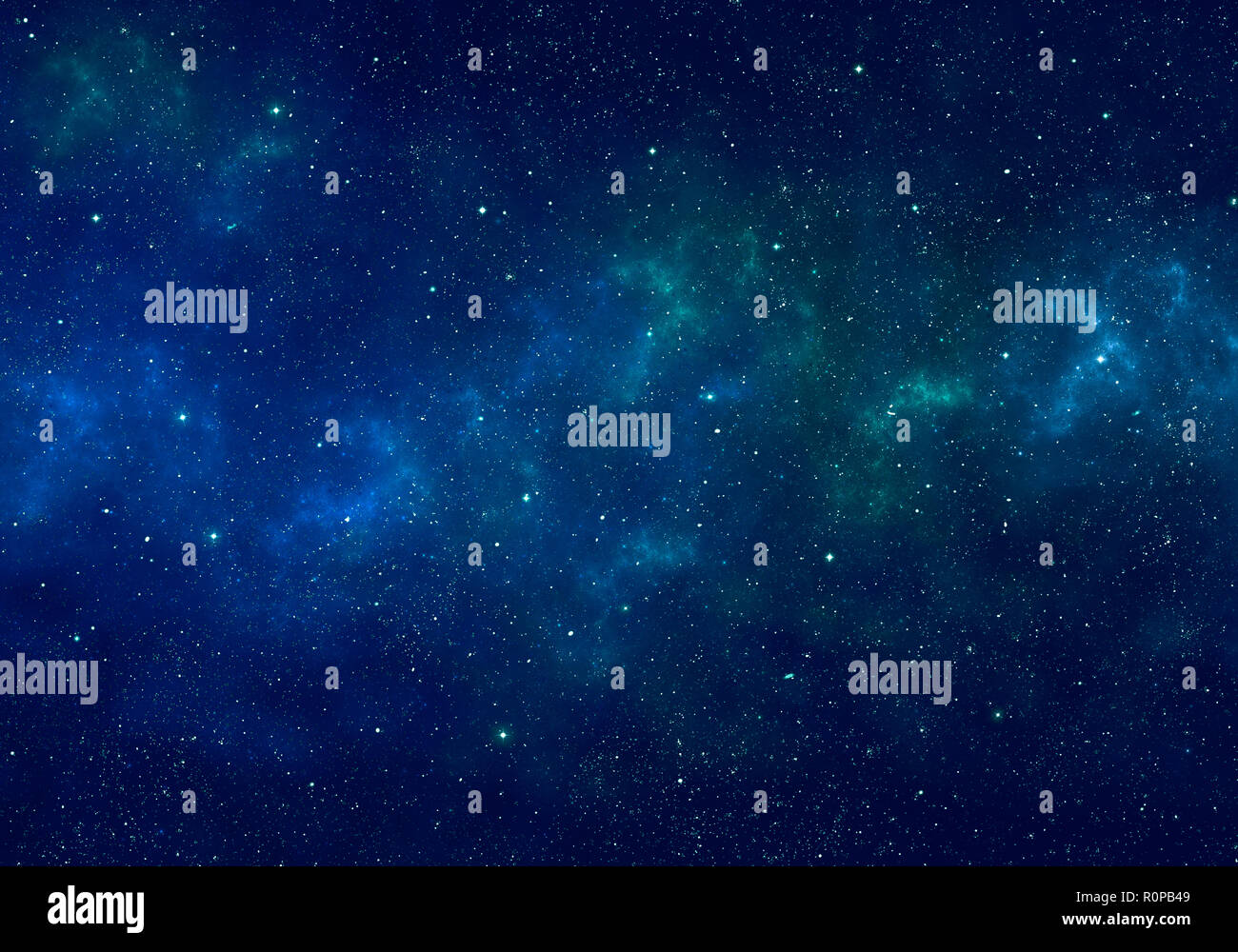 Nebula and stars in night sky. Space background. Stock Photo