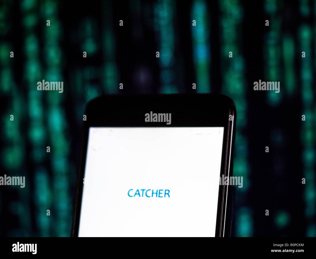 Catcher Technology Co. Ltd. logo seen displayed on smart phone. Catcher Technology is a manufacturer of computer and communication electronics Stock Photo