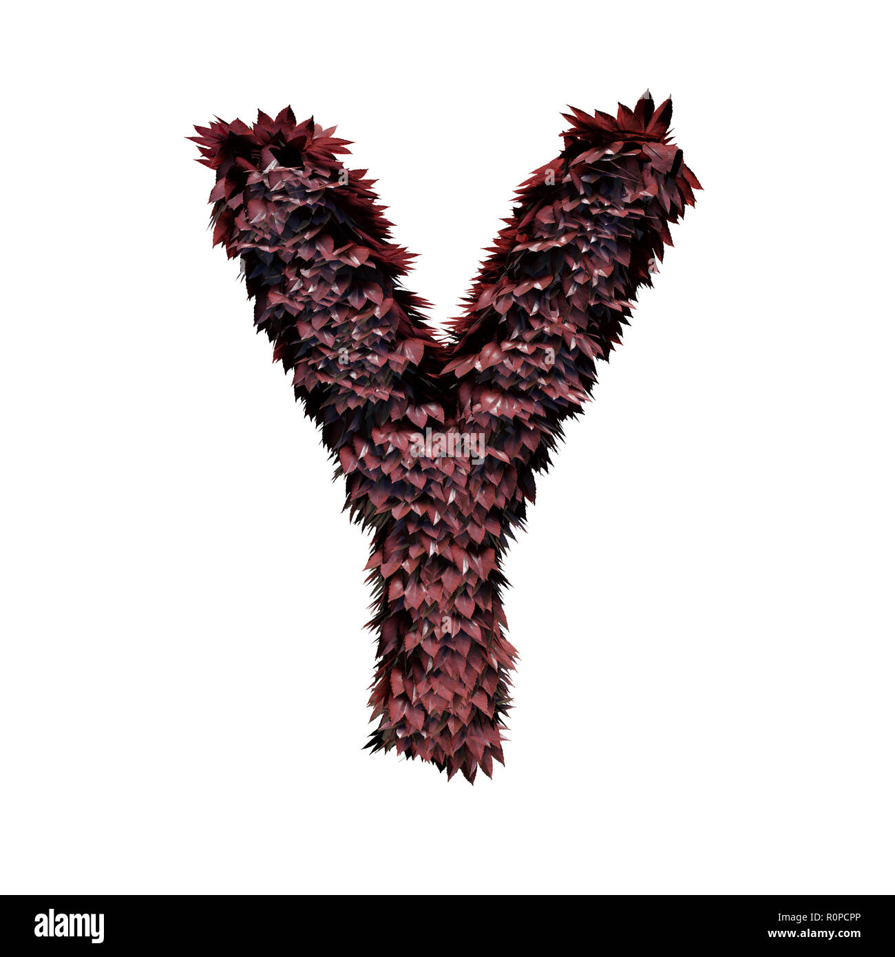Foliage Letter, 3D Rendering Stock Photo - Alamy