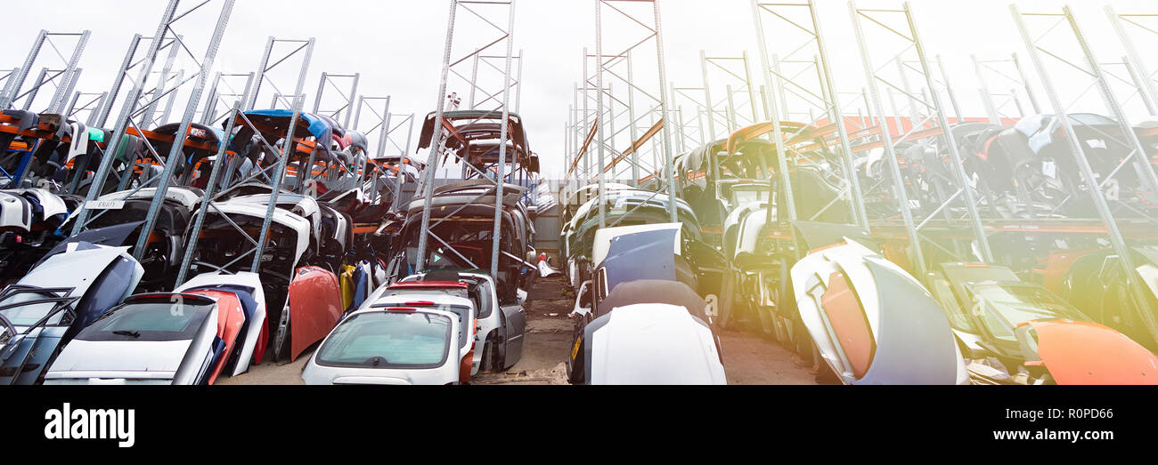 Racks with auto parts Stock Photo - Alamy