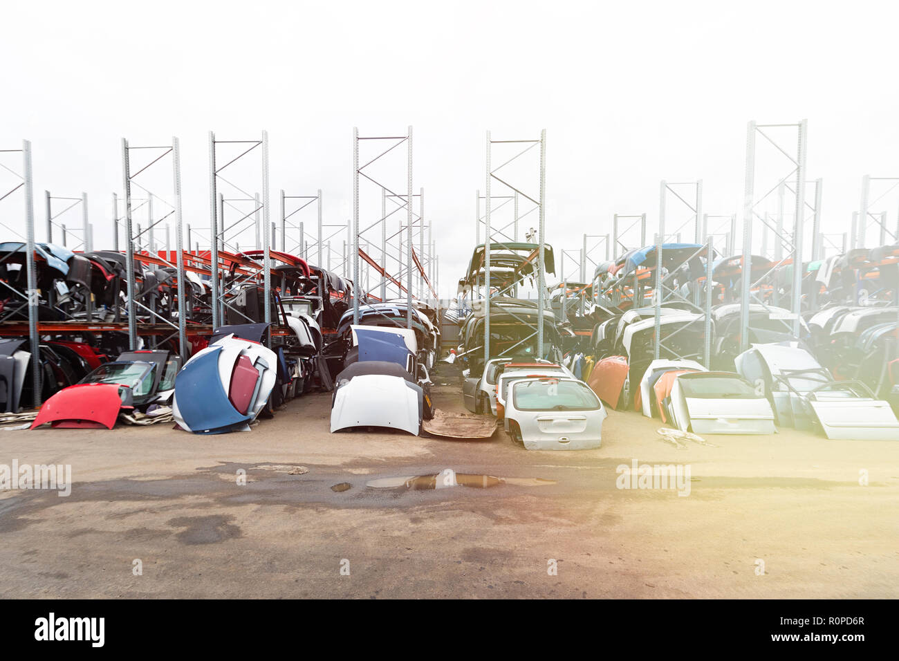 Racks with auto parts Stock Photo - Alamy