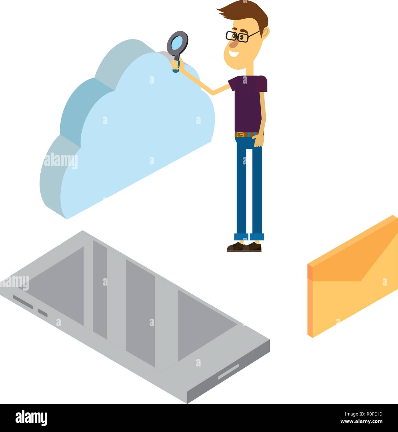 man and technology isometric Stock Vector Image & Art - Alamy