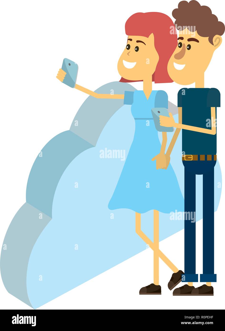 Couple and technology isometric Stock Vector Image & Art - Alamy
