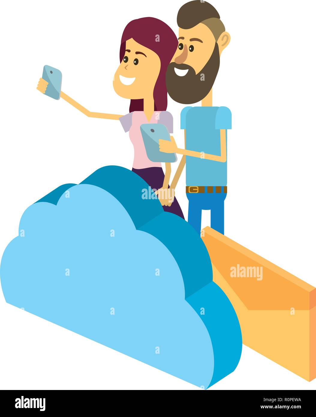couple and email technology isometric Stock Vector Image & Art - Alamy