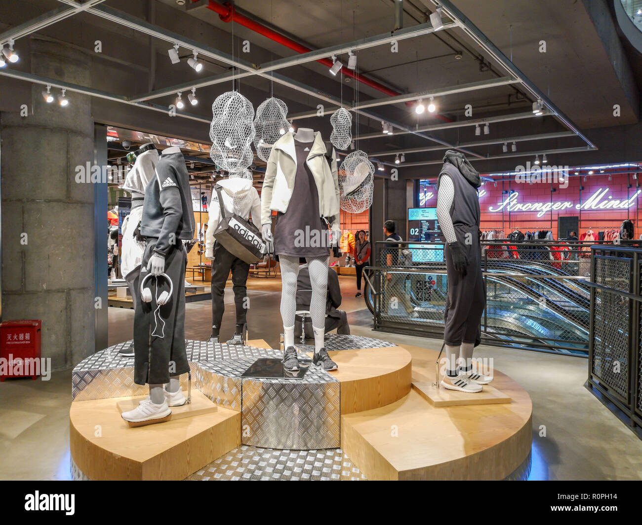 Shanghai, China. 6th Nov, 2018. Clothing and shoes on display at The Adidas Brand Center Adidas Flagship Store opening in Shanghai. Credit: SIPA Asia/ZUMA Wire/Alamy Live News Stock Photo