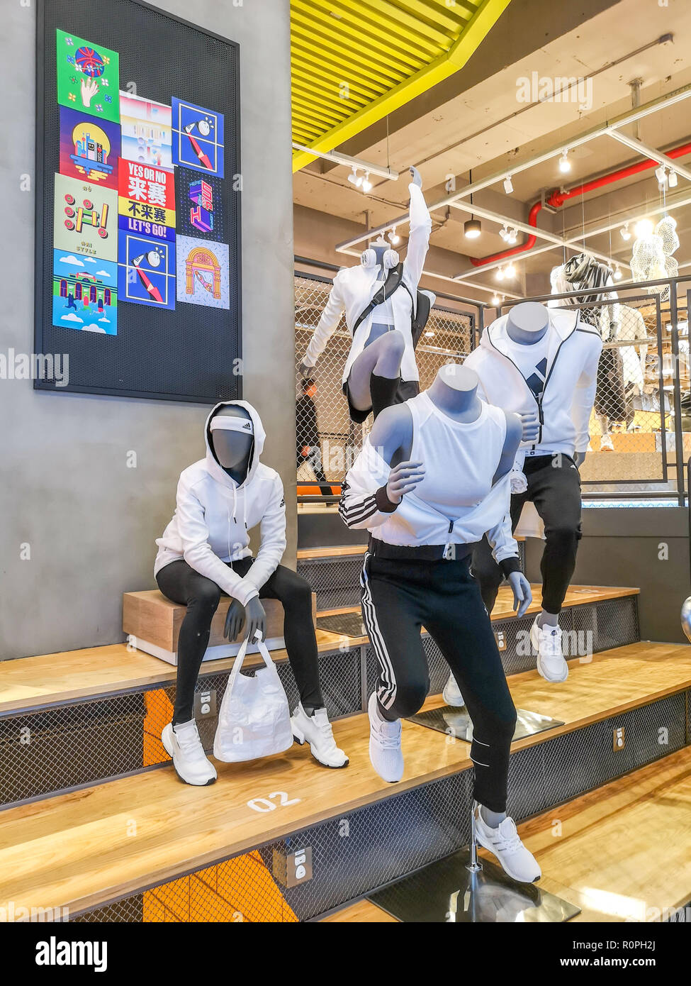 Shanghai, China. 6th Nov, 2018. Clothing and shoes on display at The Adidas Brand Center Adidas Flagship Store opening in Shanghai. Credit: SIPA Asia/ZUMA Wire/Alamy Live News Stock Photo