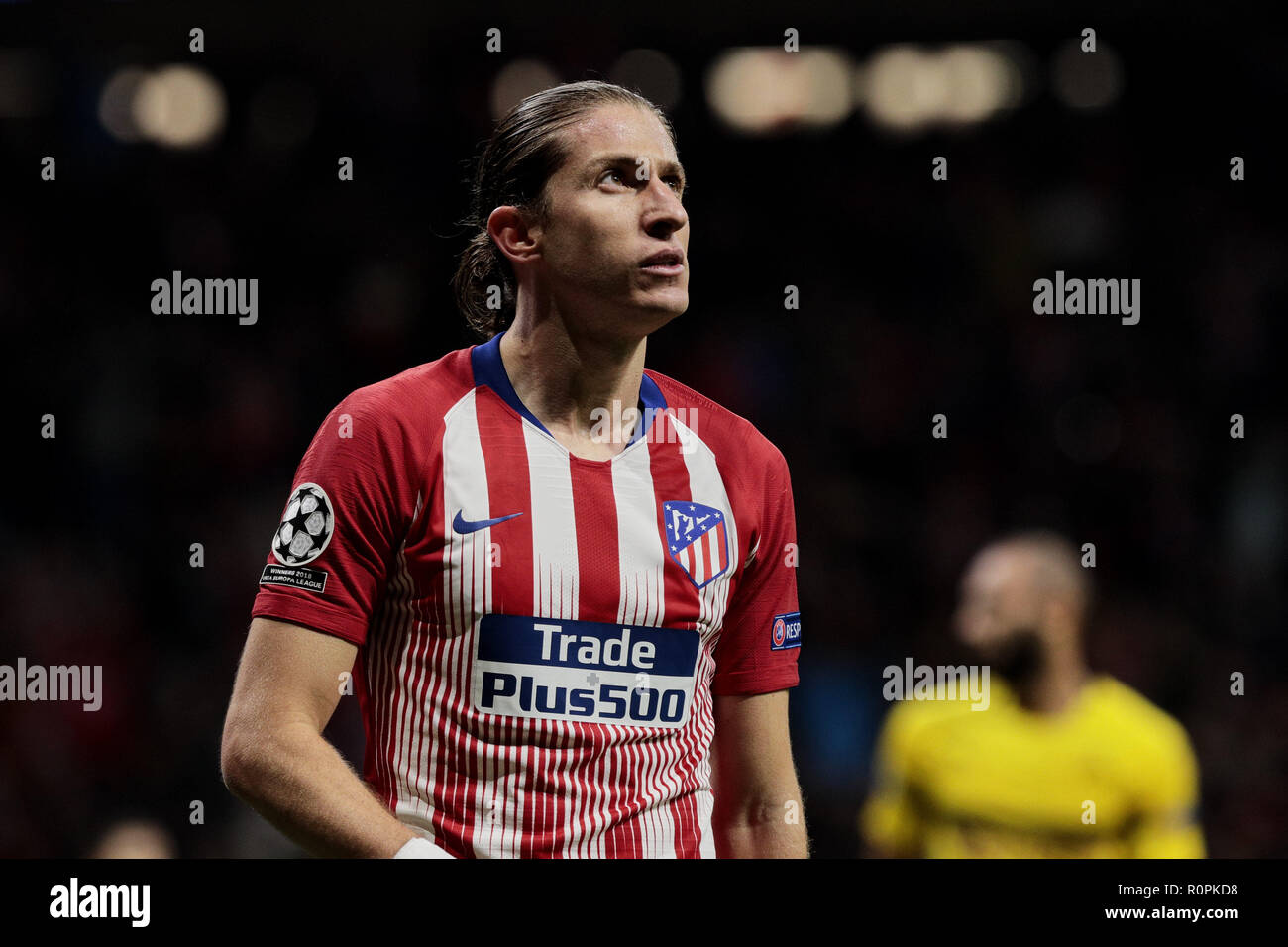 Madrid, Madrid, Spain. 6th Nov, 2018. Atletico de Madrid's Filipe Luis during UEFA Champions League match between Atletico de Madrid and Borussia Dortmund at Wanda Metropolitano Stadium. Credit: Legan P. Mace/SOPA Images/ZUMA Wire/Alamy Live News Stock Photo