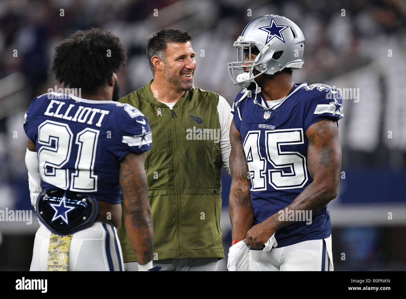 Arlington, Texas, USA. 5th Nov, 2018. Dallas Cowboys running back Rod Smith  (45) prior to the NFL football game between the Tennessee Titans and the Dallas  Cowboys at AT&T Stadium in Arlington