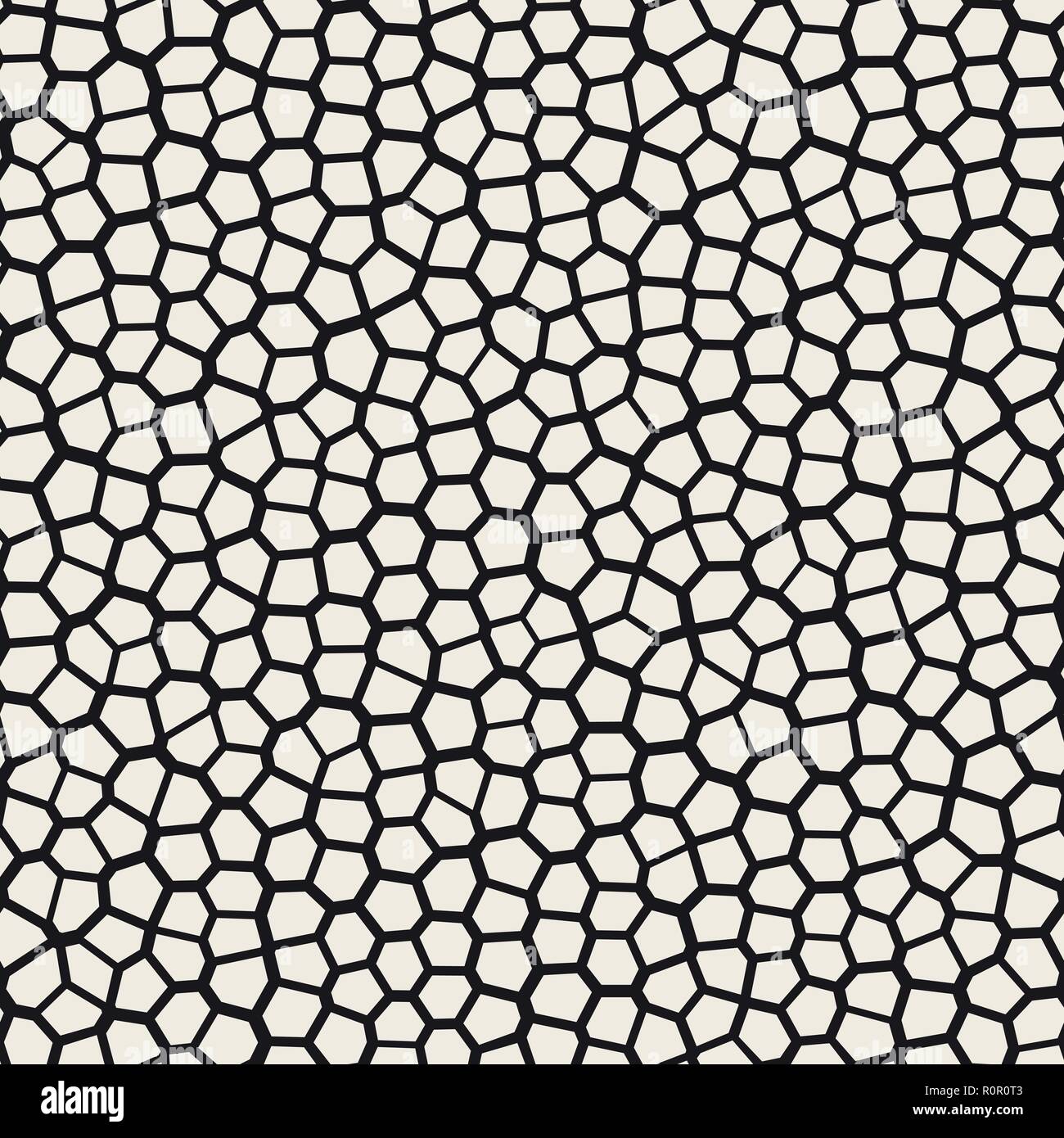 Seamless irregular lines vector mosaic pattern. Abstract chaotic tessellation texture Stock Vector