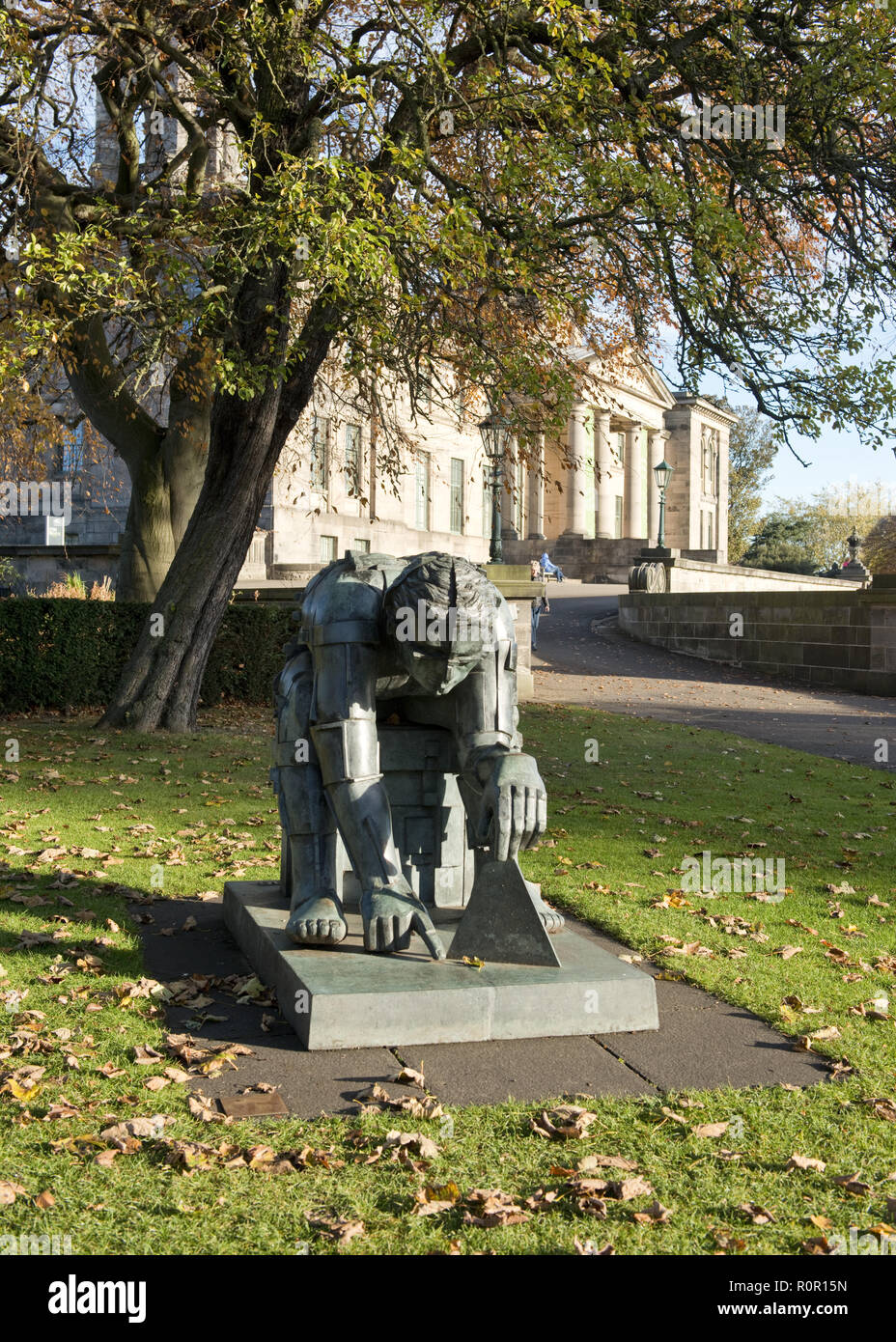 Master of the Universe. Sculpture by Eduardo Luigi Paolozzi outside the Scottish Museum of Modern Art. Edinburgh, Scotland Stock Photo