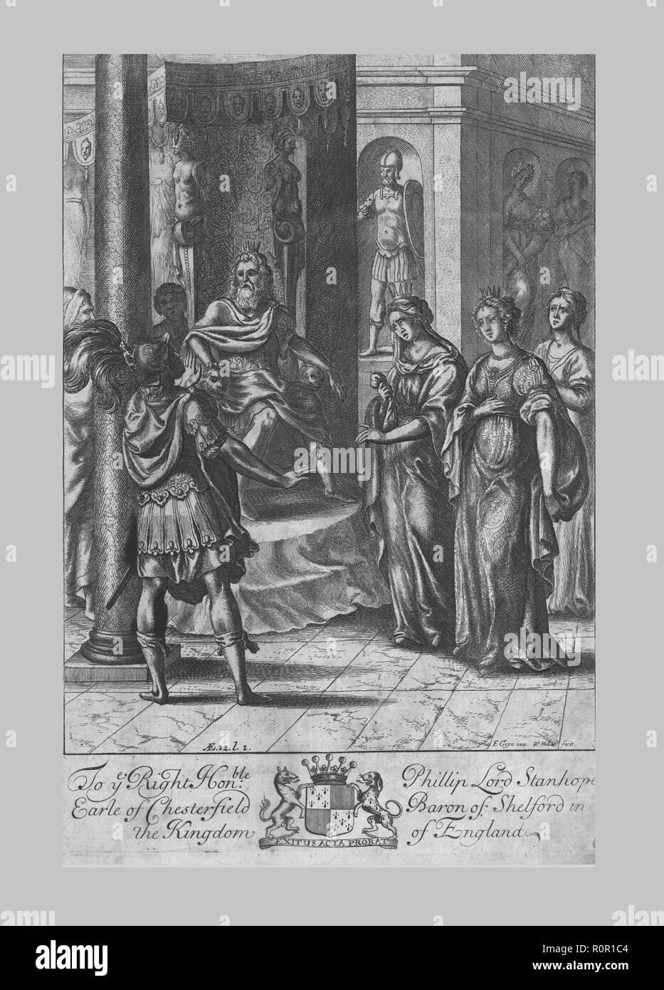 Turnus before Latinus, early 17th century. Creator: Francis Cleyn. Stock Photo