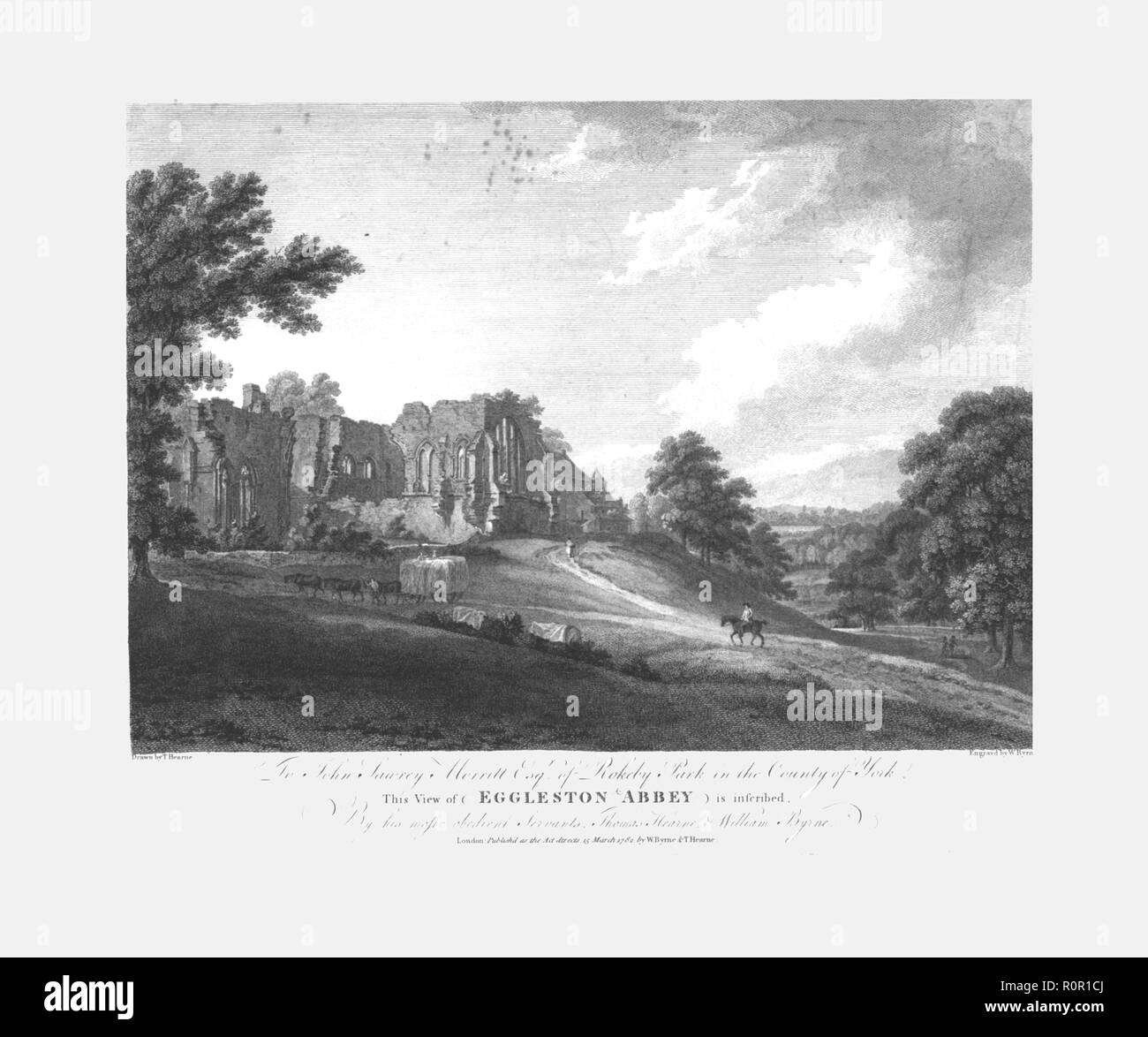 'Eggleston Abbey', c1782. Creator: William Byrne. Stock Photo