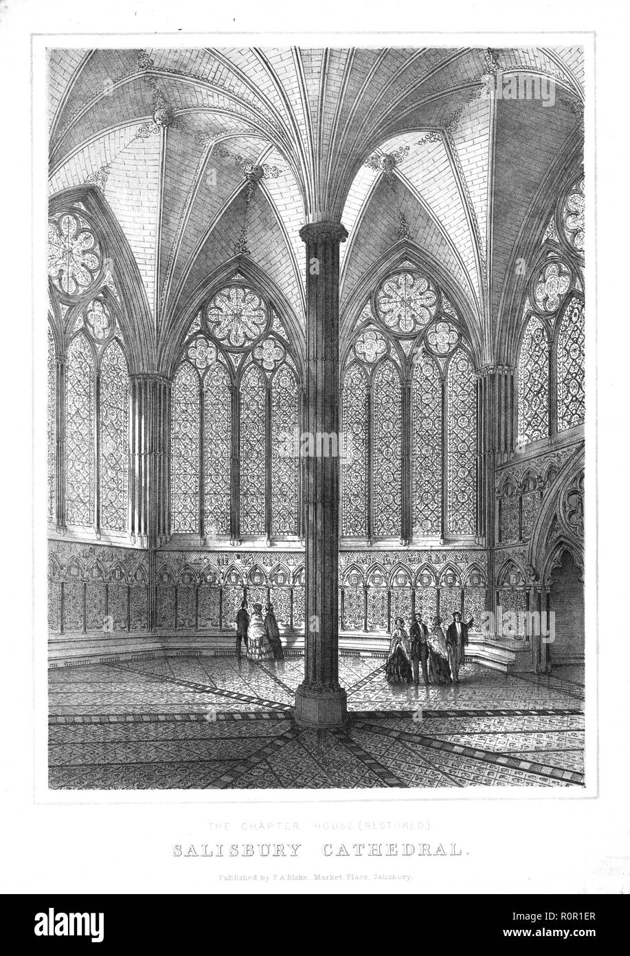 Restored Chapter House at Salisbury Cathedral, mid-late 19th century ...