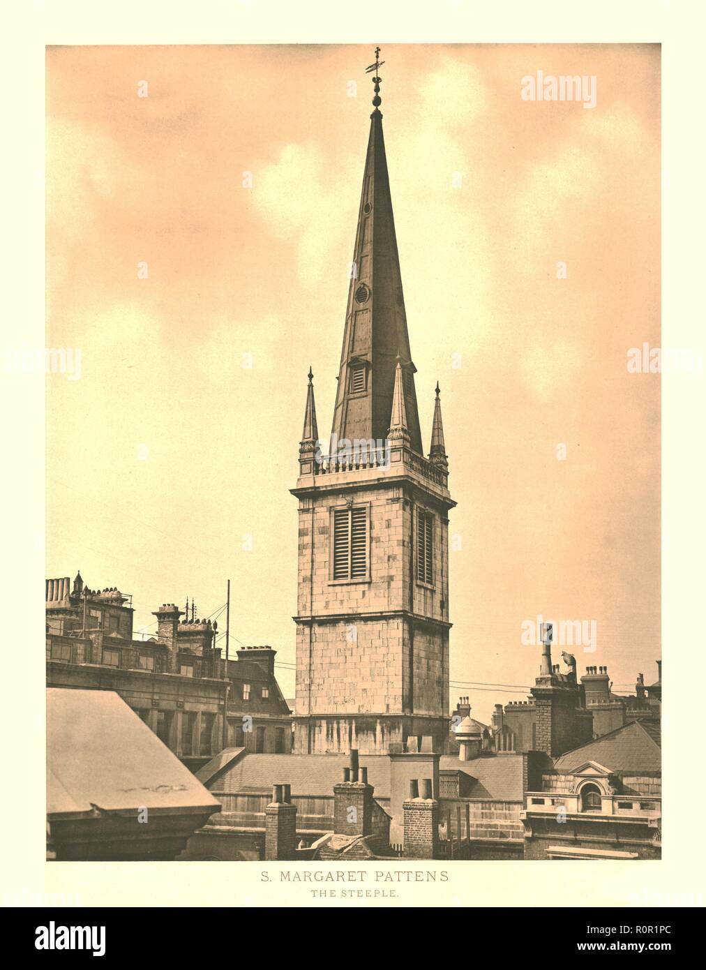 'St Margaret Pattens, The Steeple', mid-late 19th century. Creator: Unknown. Stock Photo