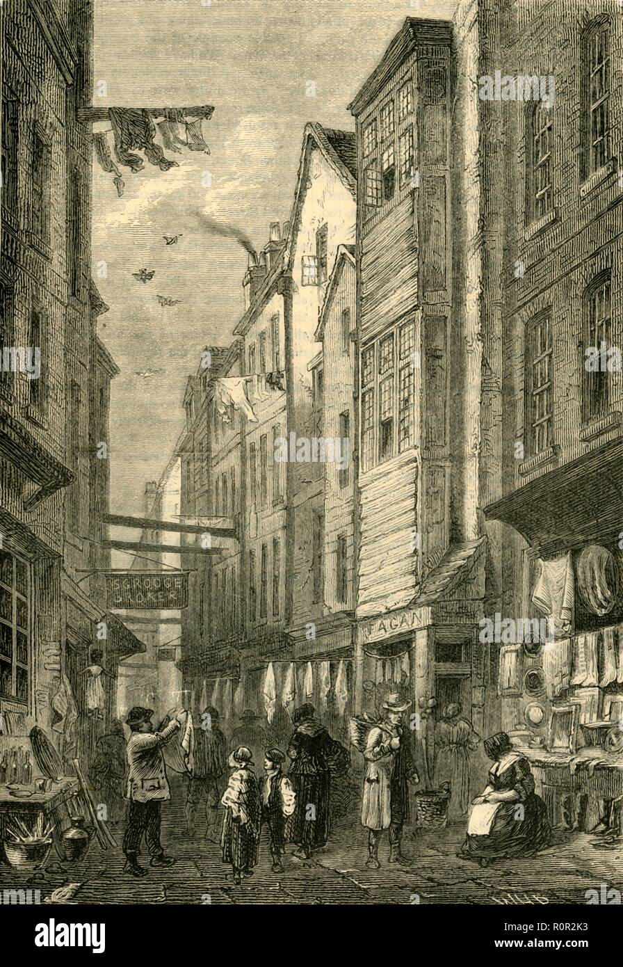 'Field Lane about 1840', (c1872). Creator Unknown Stock Photo Alamy