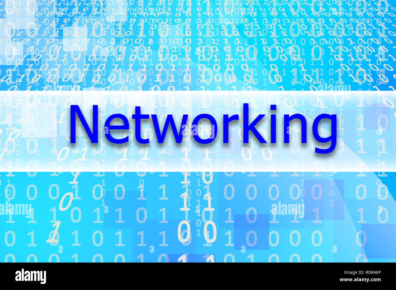 The text inscription Networking is written on a semitransparent field ...