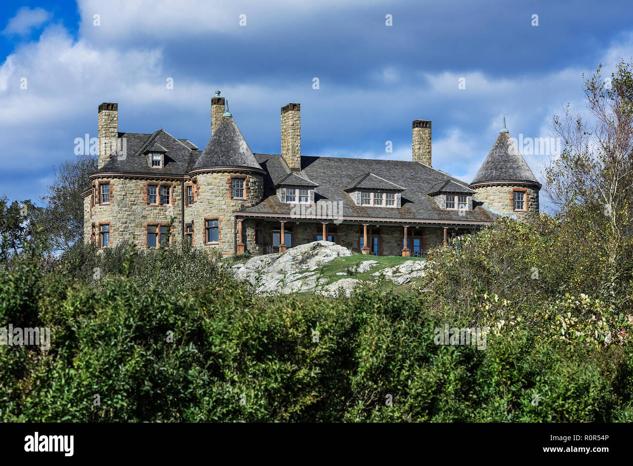 Magnificent private home estate along Ocean Drive, Newport, Rhode Island, USA. Stock Photo