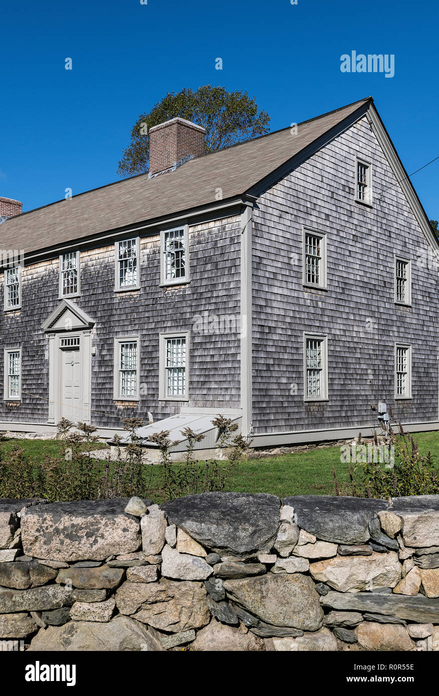 Historic Handy House, 1712, Westport, Massachusetts, USA. Stock Photo