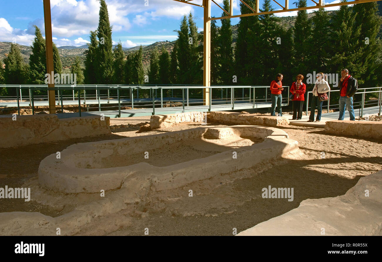 Ancient Roman villa 'El Ruedo' - atrium with impluvium (first century). Almedinilla. Cordoba province. Region of Andalusia. Spain. Europe Stock Photo