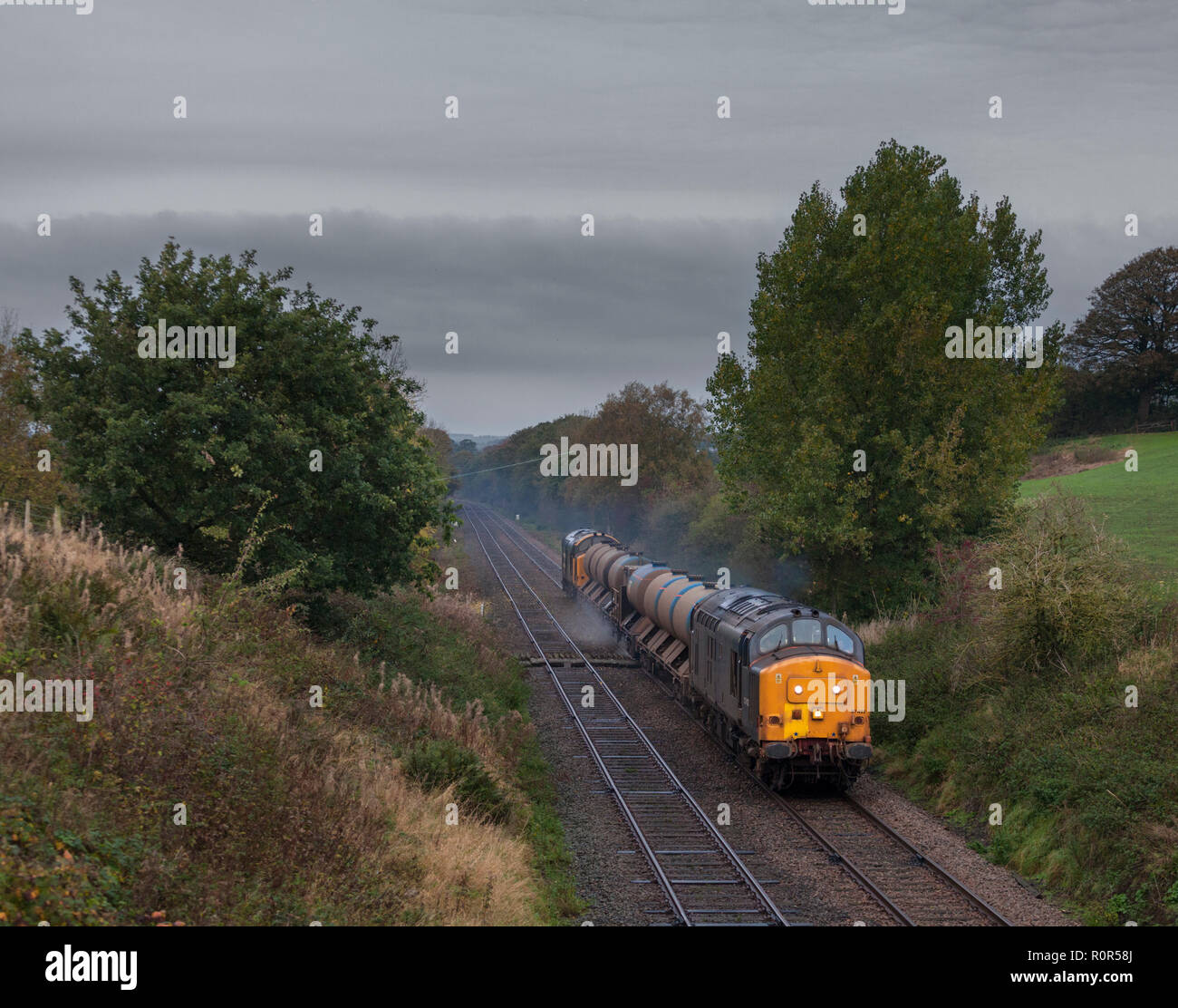 A Network Rail railhead treatment train at Bentham (on the Carnforth