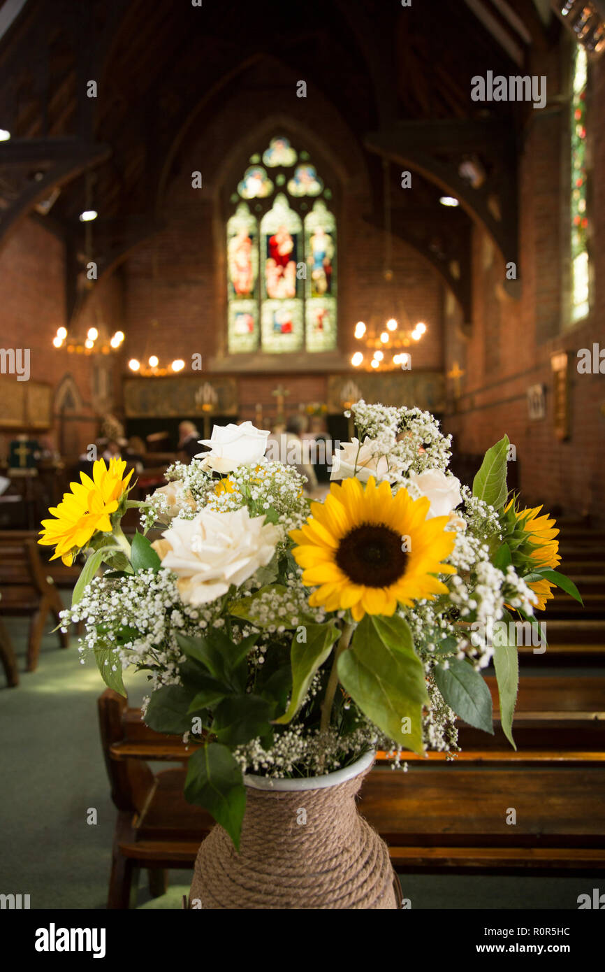 Wedding Flowers , freshly arranged for the bride and grooms wedding day