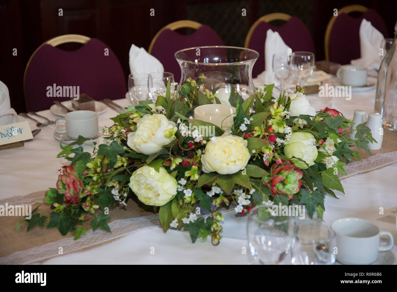 Wedding Flowers , freshly arranged for the bride and grooms wedding day