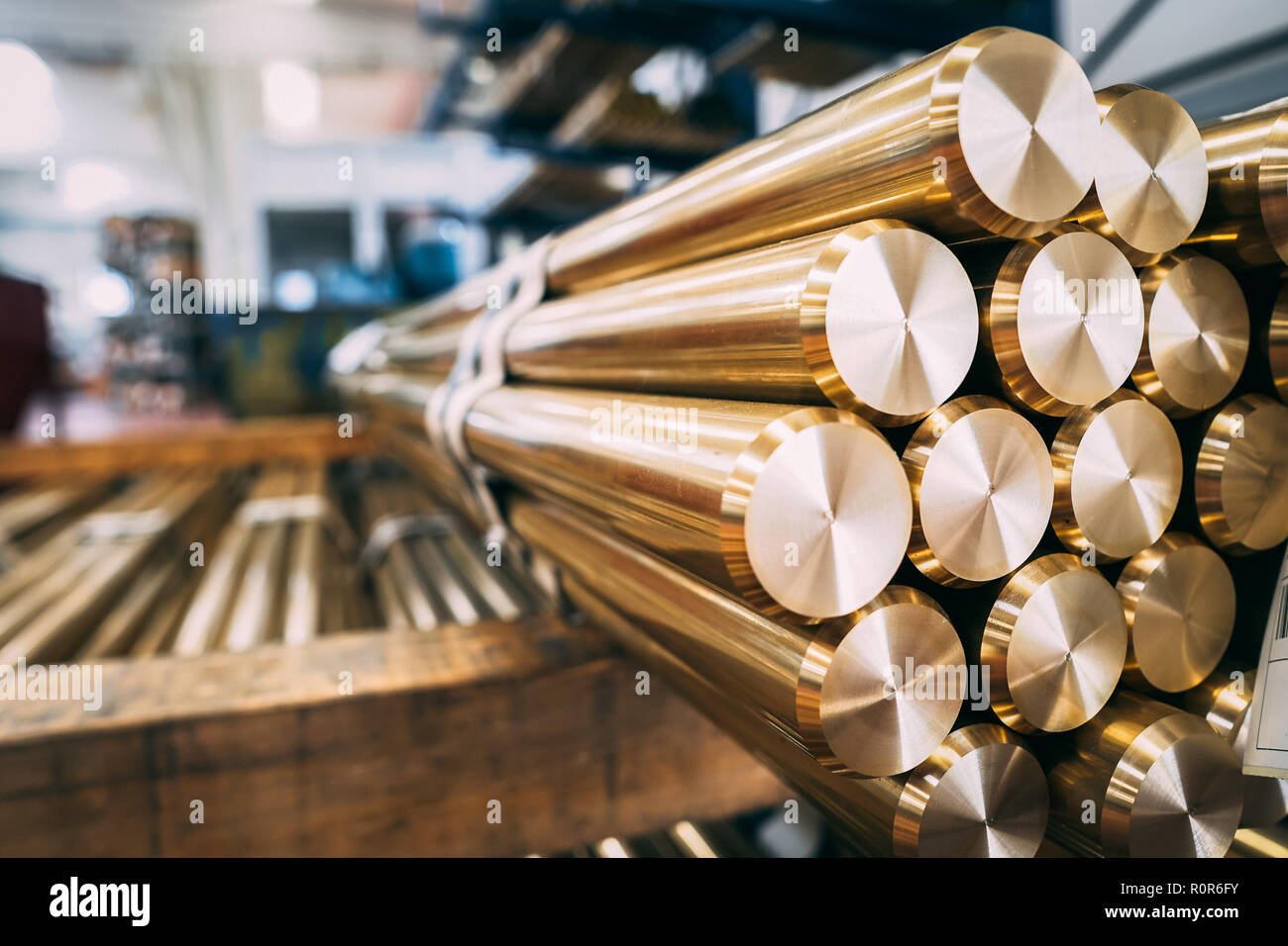 Some brass bars in my family's industry Stock Photo Alamy
