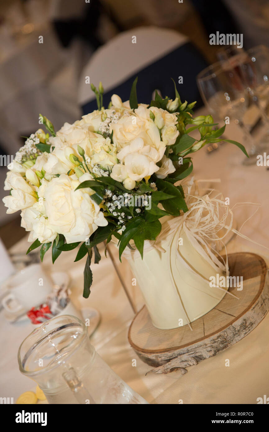 Wedding Flowers , freshly arranged for the bride and grooms wedding day