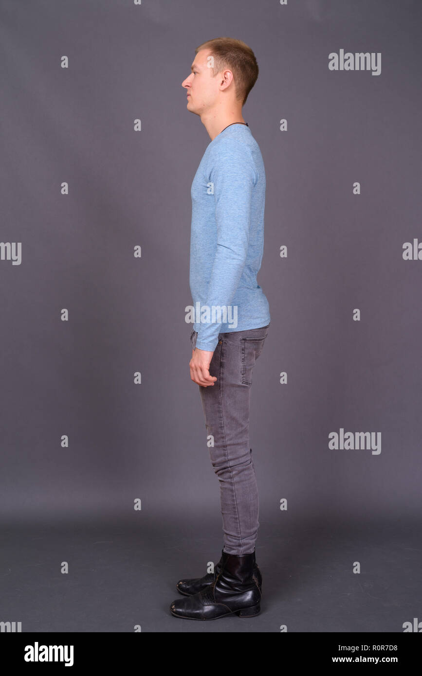 Side view handsome young hi-res stock photography and images - Alamy