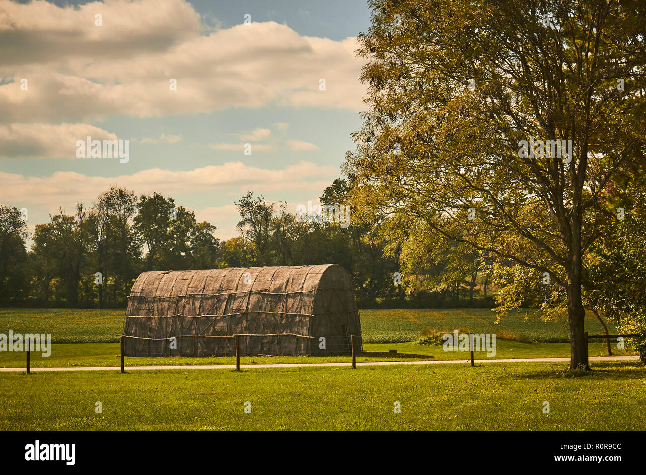 The Longhouse. A recreated Native American Longhouse at the Hans Herr