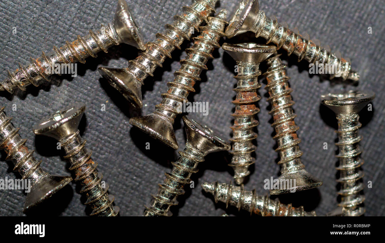 rusty metallic screw Stock Photo