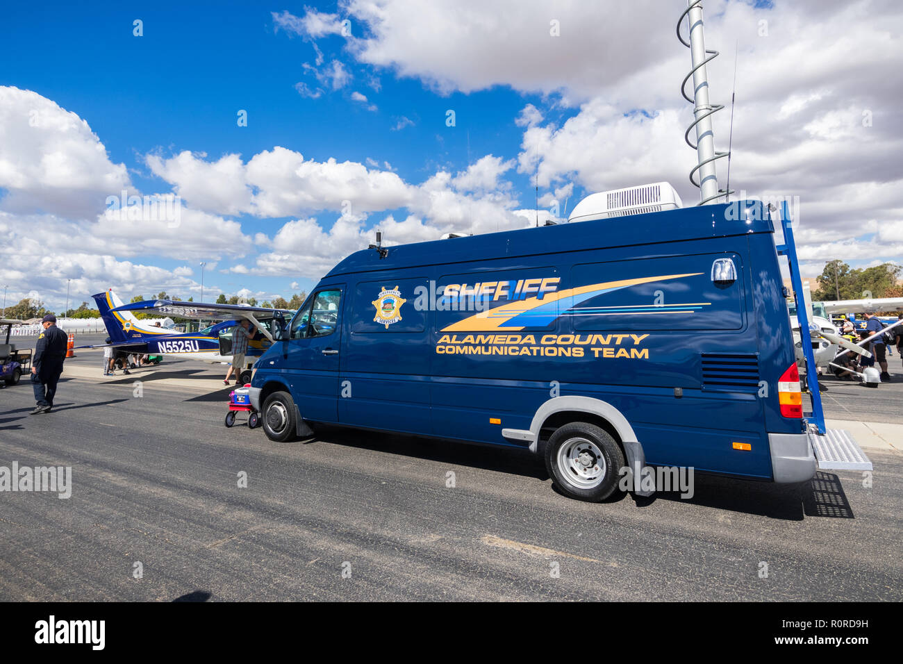 October 6, 2018 Livermore / CA / USA - Alameda County Police department display at the Livermore Municipal Airport Open House event; east San  Francis Stock Photo