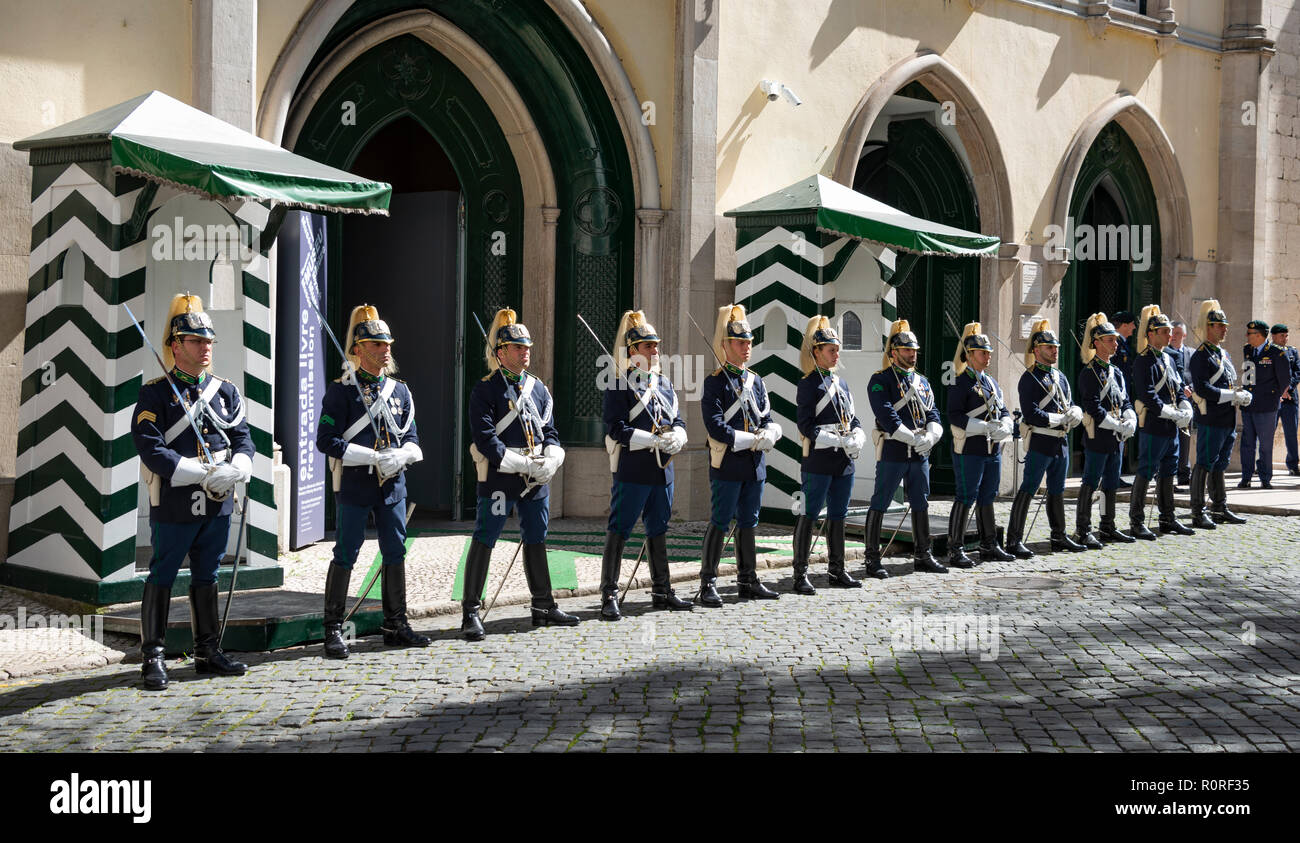 Soldiers of the National Guard, Guarda Nacional Republicana, Lisbon, Portugal Stock Photo