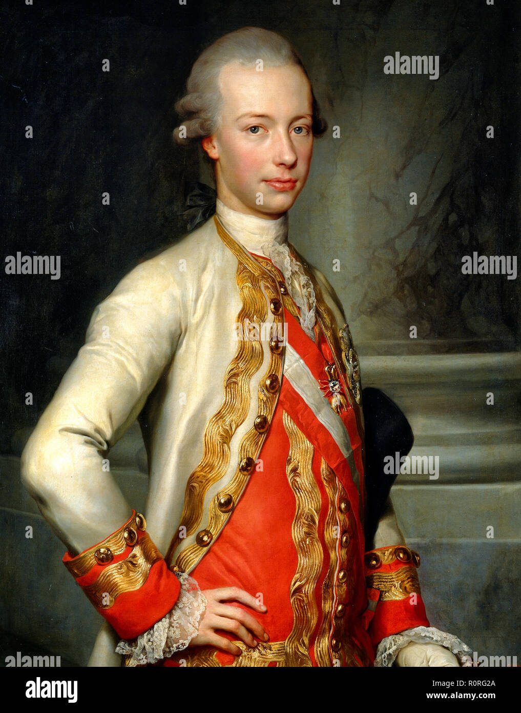 Portrait of Archduke Leopold of Lorraine (1747-1792), who became Grand Duke of Tuscany and later Emperor of the Holy Roman Empire. Pompeo Batoni, circa 1769 Stock Photo