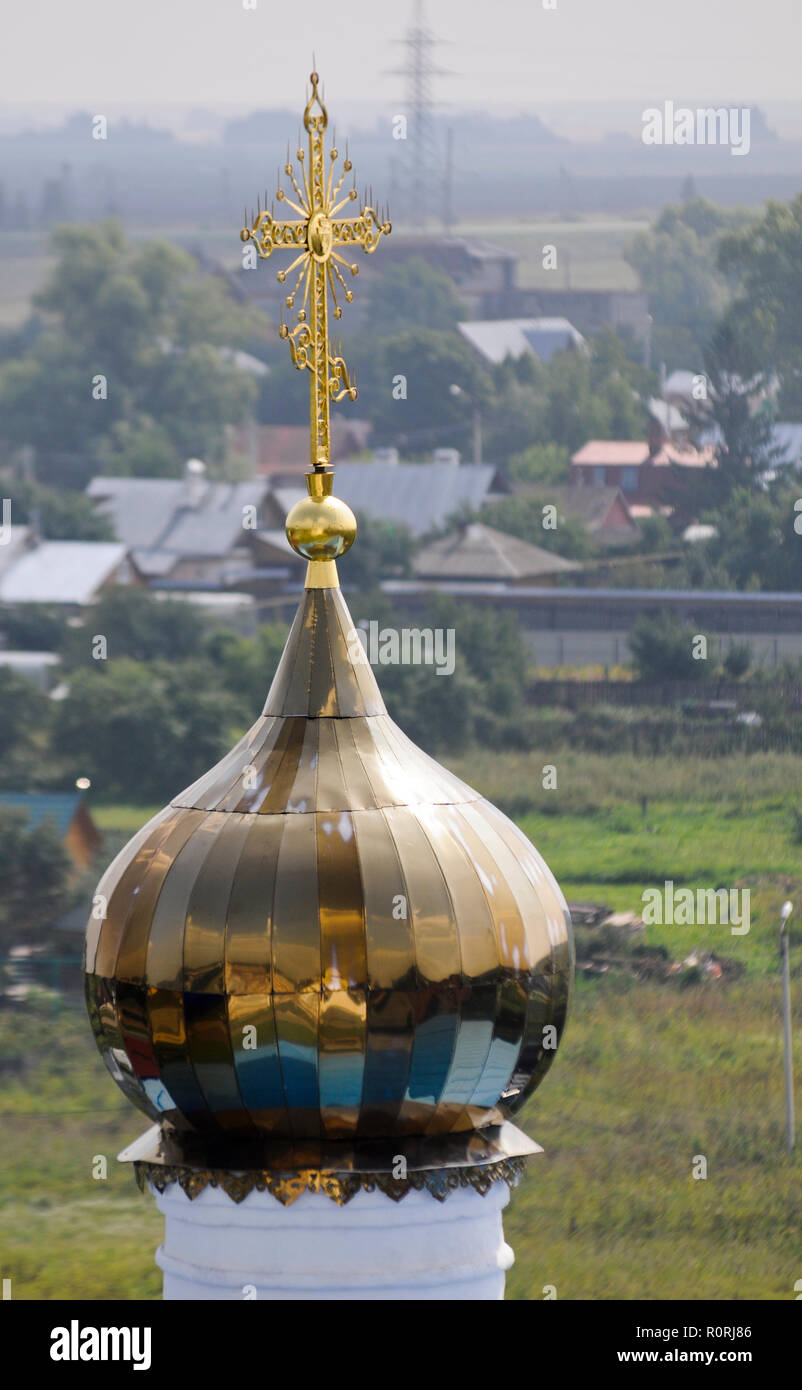 Golden onion dome. Suzdal, Russia Stock Photo