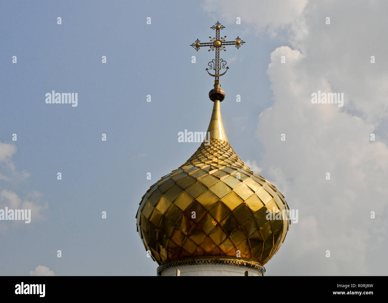 Golden onion dome. Suzdal, Russia Stock Photo