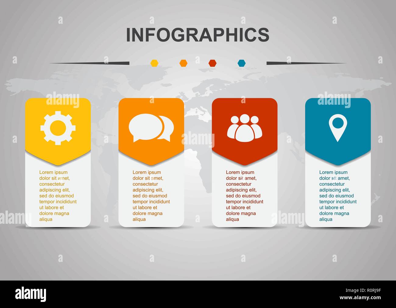 Infographic design template with rounded rectangles, stock vector Stock ...