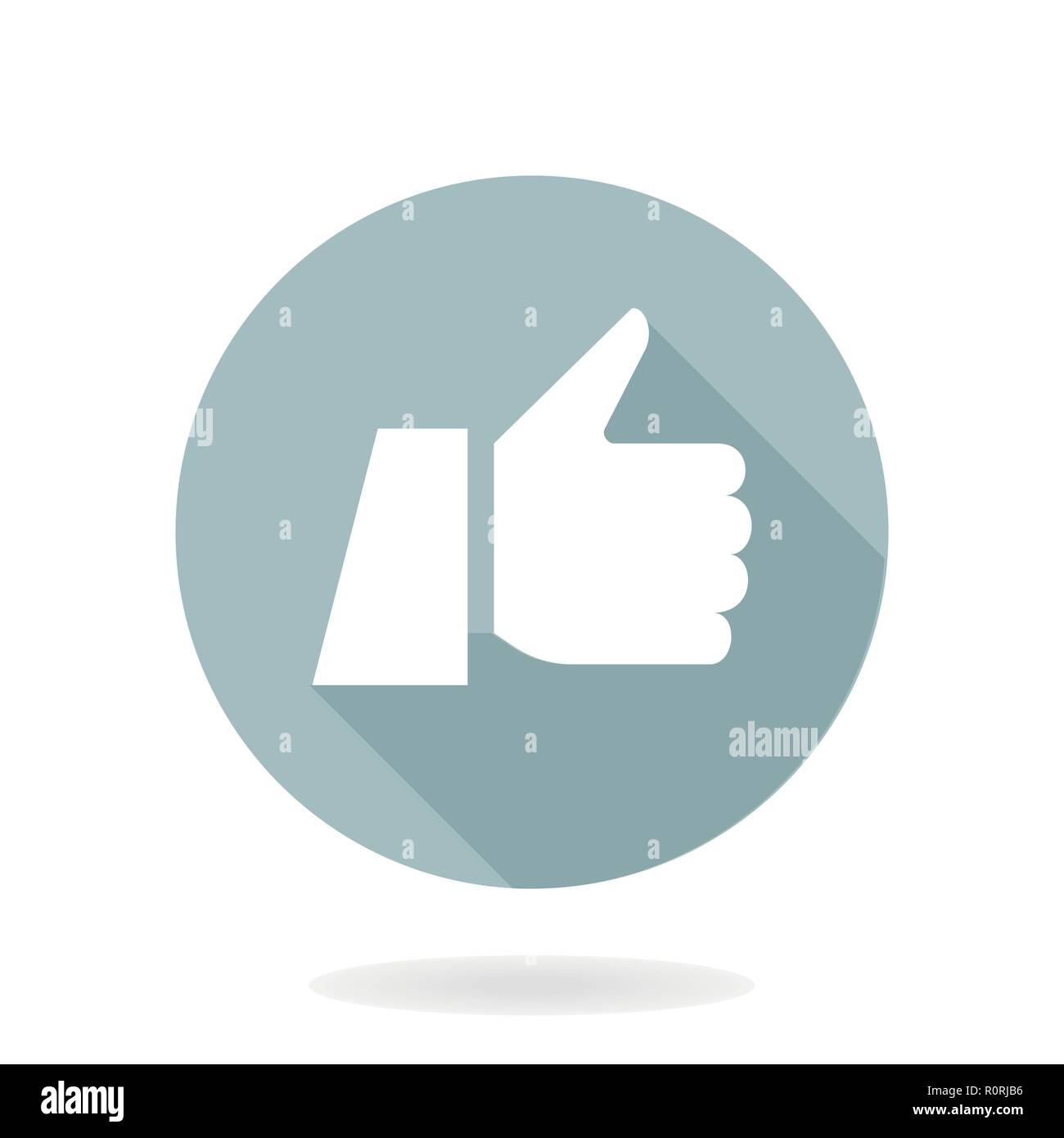 Fine Vector Flat Icon With Thumb Up Stock Vector