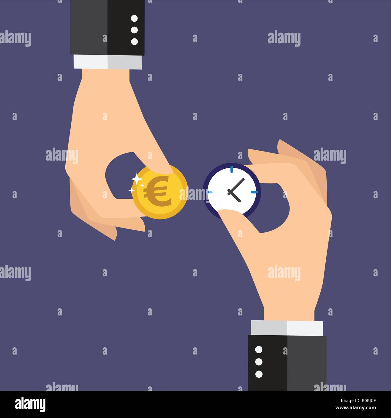 Illustration about time is money in vectors. Stock Vector