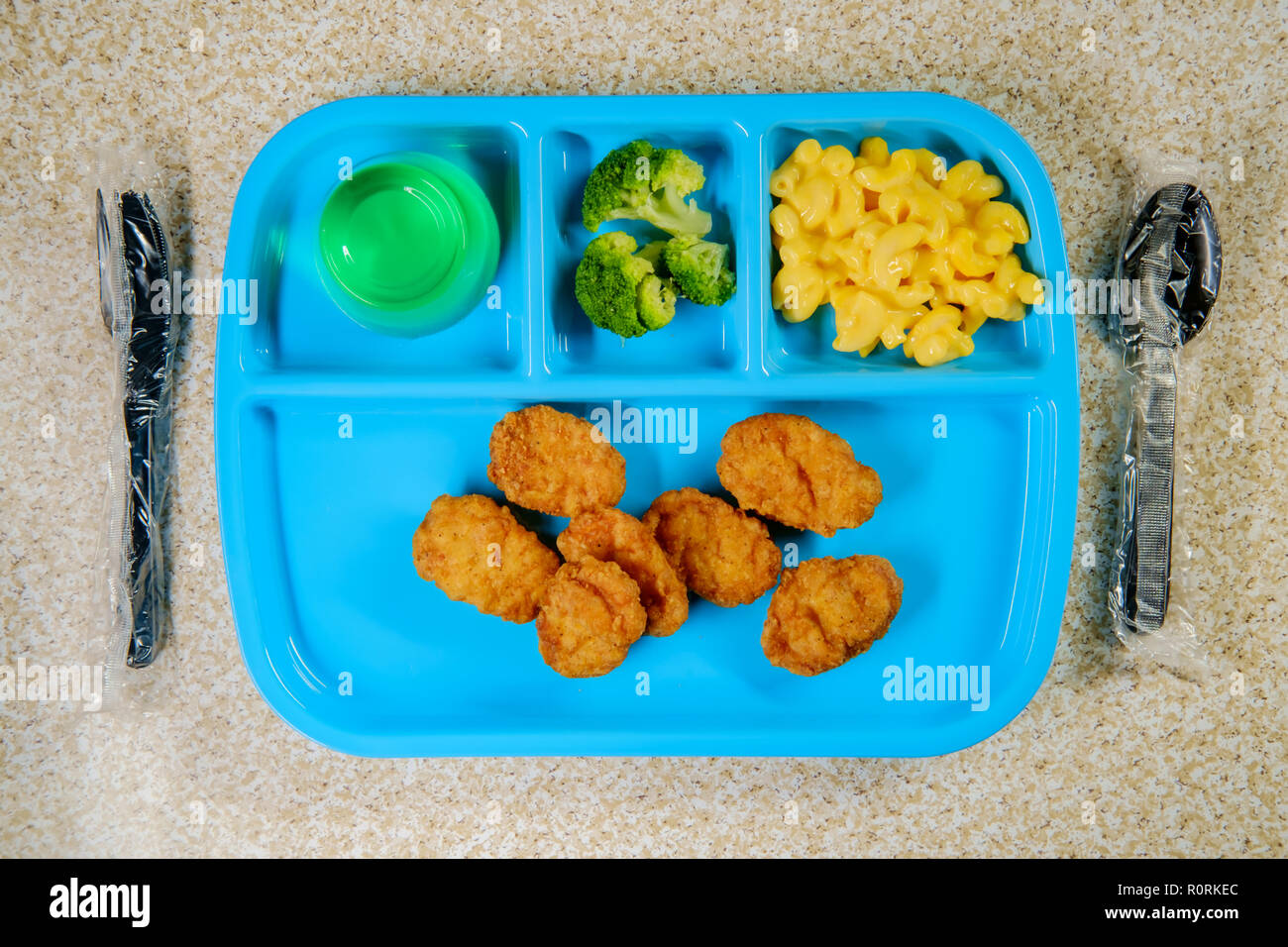 School lunch tray unhealthy hi-res stock photography and images