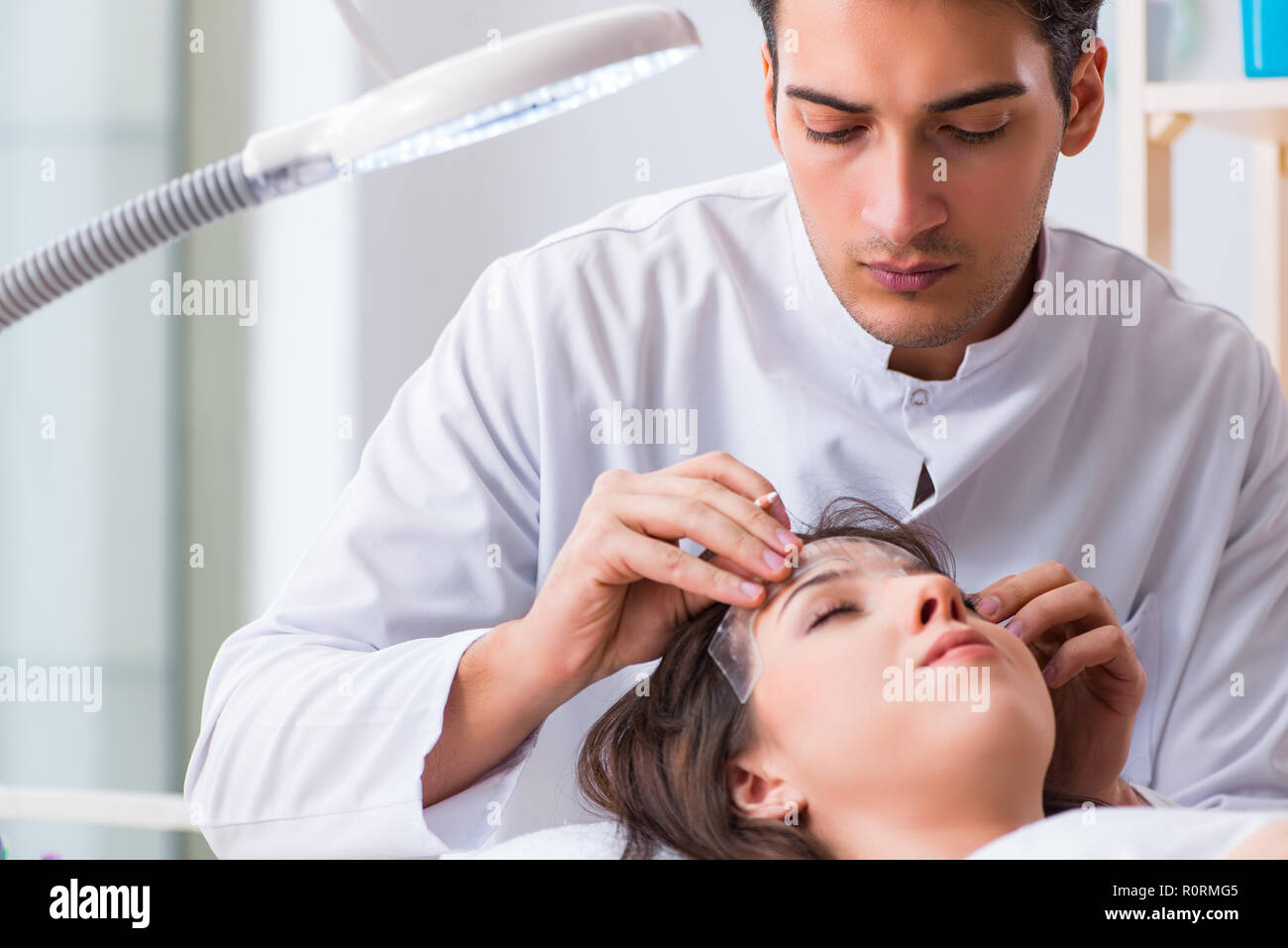 Doctor measuring patient's face before plastic surgery Stock Photo Alamy