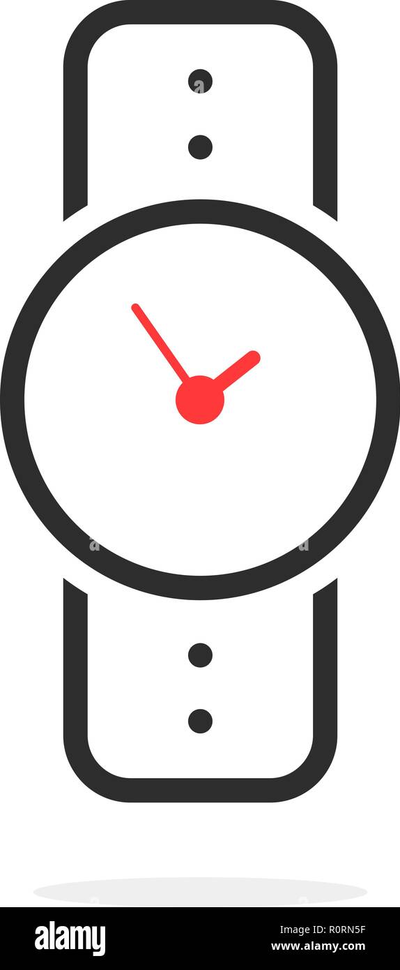 black linear wristwatch icon Stock Vector