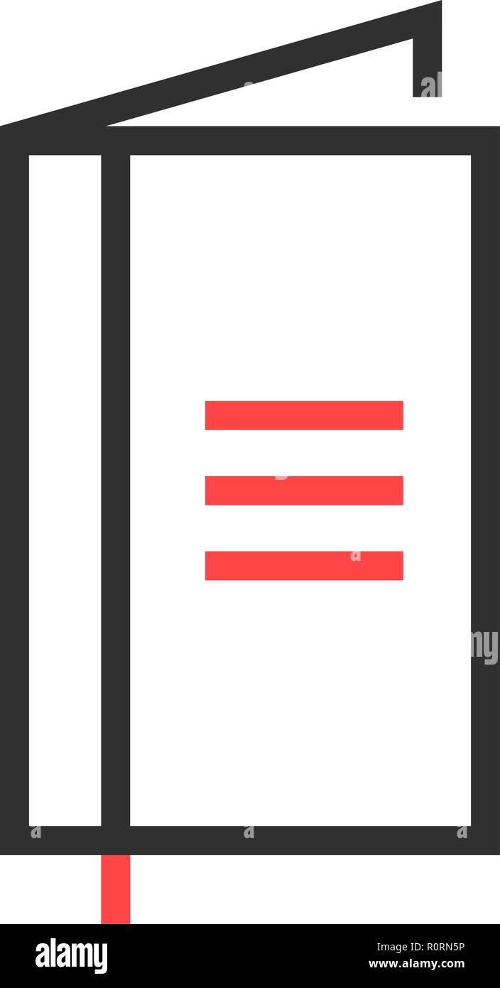 thin line black simple notebook icon Stock Vector