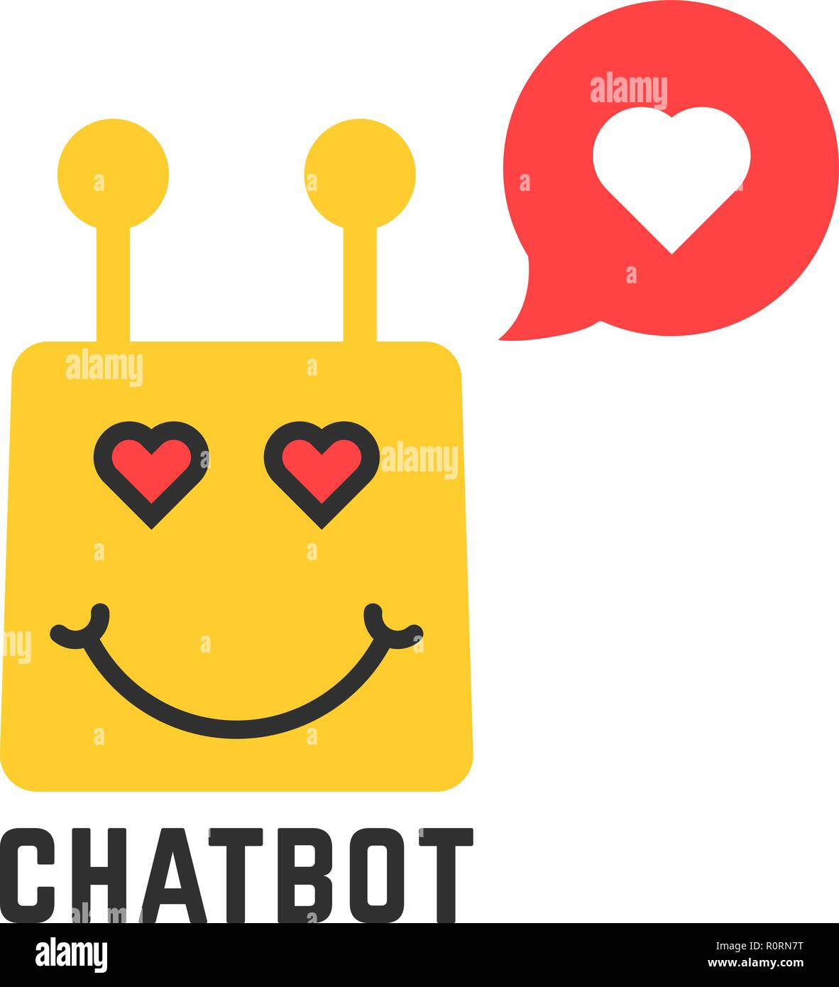 lover yellow chatbot icon Stock Vector