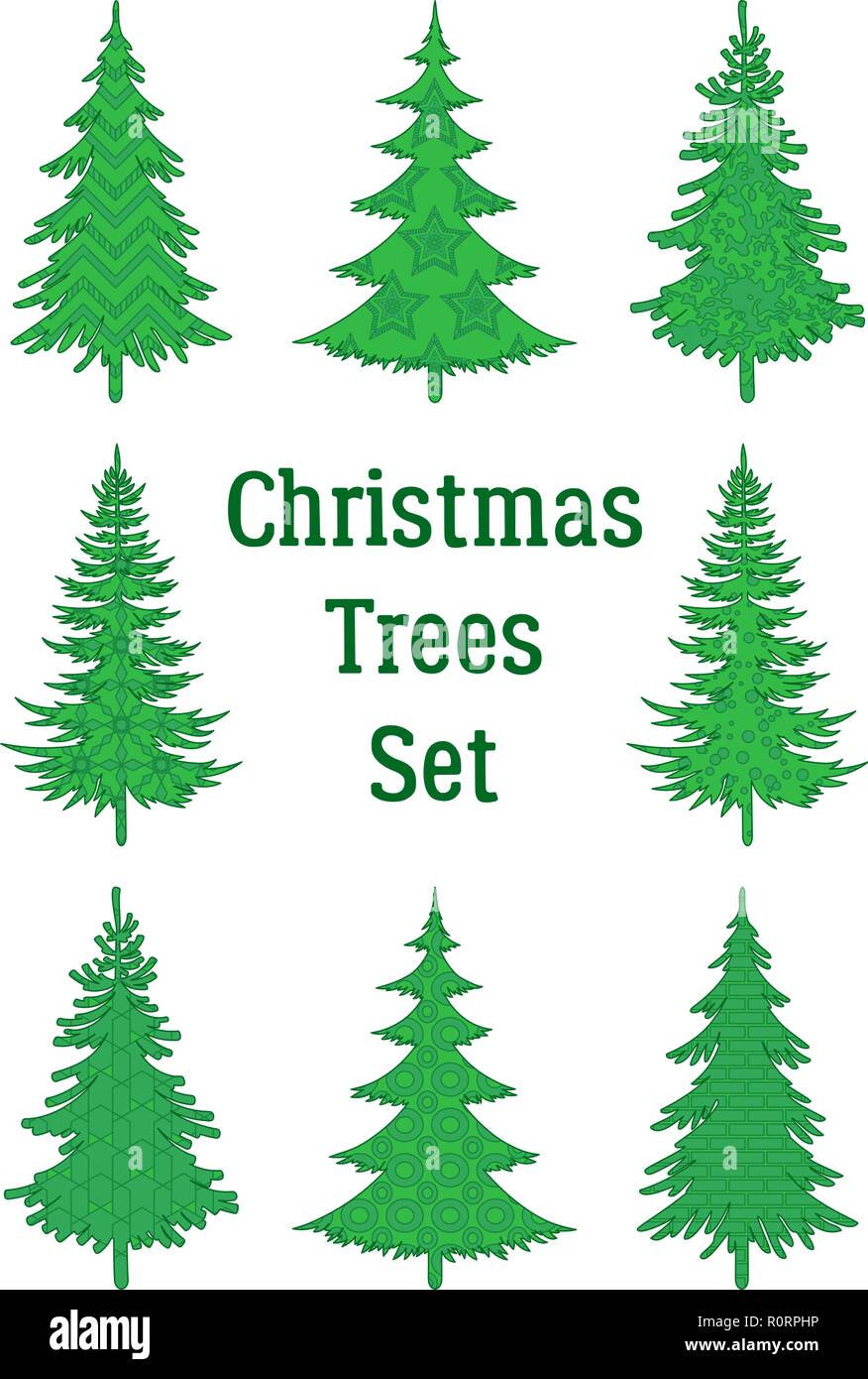 Christmas Trees Set Stock Vector Image & Art - Alamy