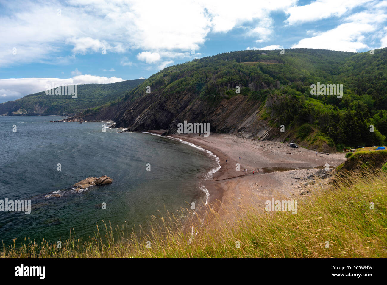 View of the beach at Meat Cove, Nova Scotia, Canada. Stock Photo