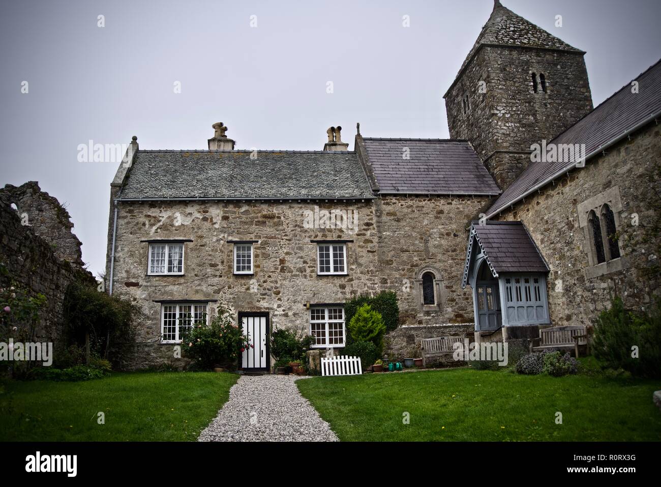 Exterior of St Seiriol's Church, Penmon, Anglesey, North Wales, UK Stock Photo Alamy